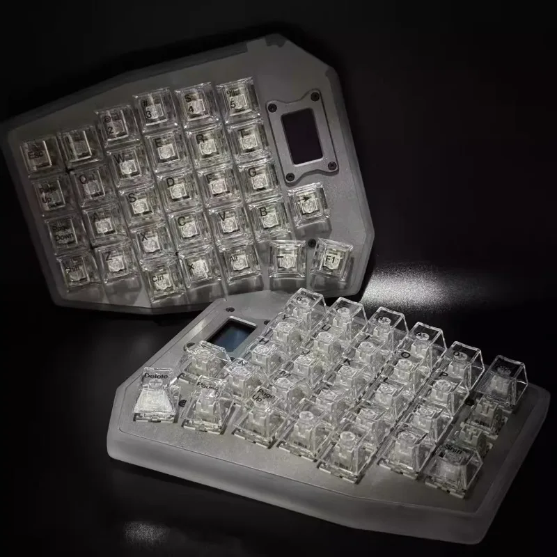 Sofle-Kit de Teclado dividido con cable, pantalla OLED de intercambio en caliente, Teclado ergonómico personalizado DIY para oficina, Esports, Teclado mecánico para juegos a través - imagen 5
