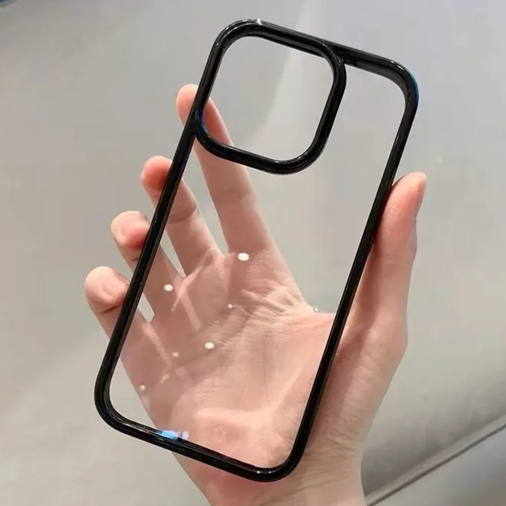 Funda de teléfono transparente de Color caramelo para iPhone 16 15 14 13 12 11 Pro Max XR XS X 7 8 Plus SE3, funda trasera suave a prueba de golpes - imagen 4