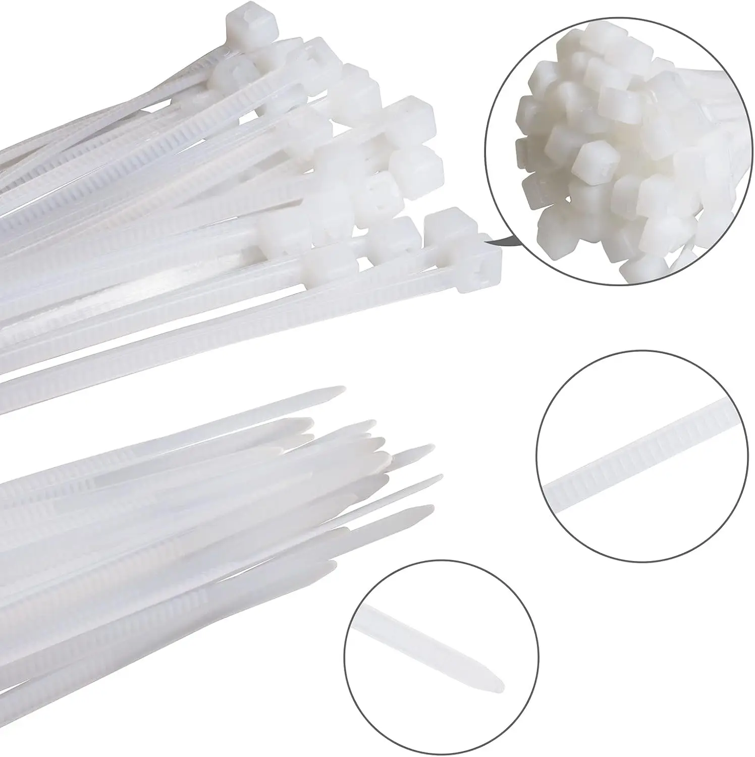 Bridas con cremallera pequeñas, bridas blancas con cremallera 4X150MM 500PCS, bridas para cables de nailon correas autoblocantes, bridas con cremallera transparentes de alta resistencia, cable pequeño