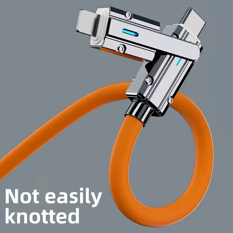 Cable 4 en 1 de 120W USB tipo C a tipo C para Honor Huawei 3 en 1 PD 100W Cable de datos de carga rápida para iPhone 15 Pro Max 1M/1,5 M/2M - imagen 4