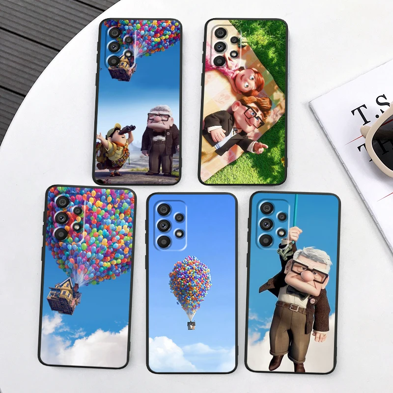 Disney Dream Travel Movie Up para Samsung, A53, A52, A33, A32, A51, A71, A21S, A13, A73, A55, A22, A23, A35, A72, A54, A12, 5G, Funda negra