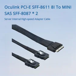 Cable OCuLink PCIe SFF-8611 8i a doble Mini-SAS SFF-8087