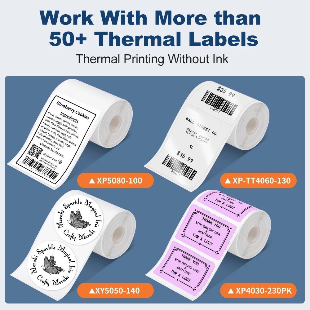 Impresora de etiquetas Phomemo M110 Label Maker Impresora de etiquetas de código de barras para dirección, código de barras, ropa, foto, logotipo, joyería, venta al por menor, negocios - imagen 5