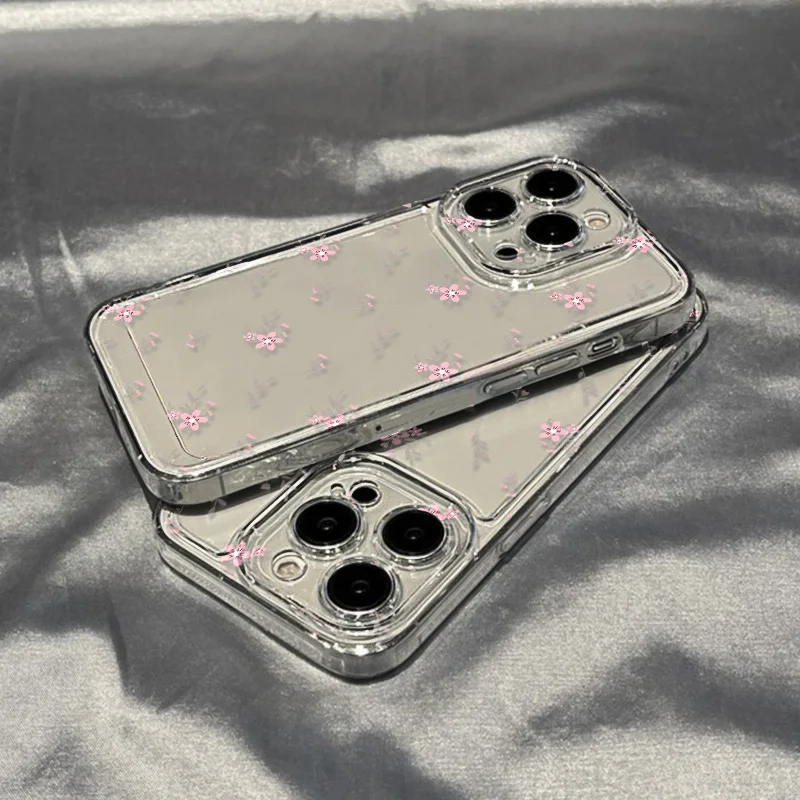 Funda de teléfono transparente con flores para iPhone 11, Funda para iPhone 13, 15, 14, 12, 16 Pro Max XR XS X 7, 8 SE, Funda Floral estética - imagen 5