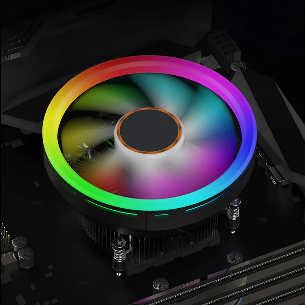 Enfriador de CPU 115X RGB 120mm i3 i5 i7, disipador de calor de CPU para Intel LGA 1156 1150 1151, ventilador de refrigeración de 3 pines de CPU, PC silencioso