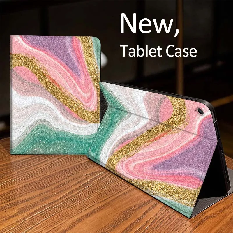 Patrón de impresión artística en color dorado para Samsung Galaxy Tab A A7 A8 A9 A11 S6 S11 10,1 10,4 10,5 pulgadas Lite Plus funda para tableta