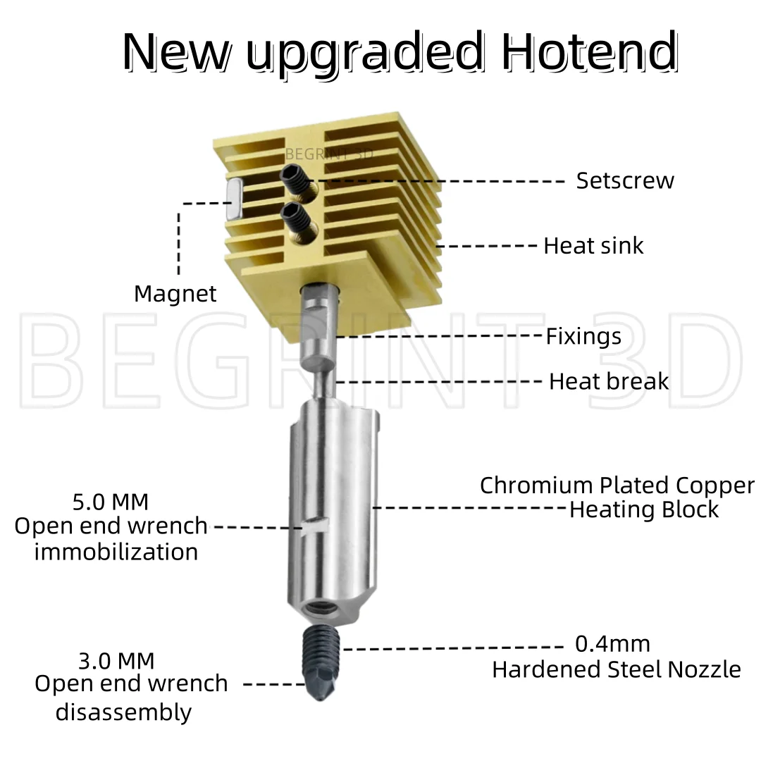 Nuevo Hotend para Bambu Lab A1 mini montaje Hotend Kit 0,2 0,4 0,6 0,8 MM boquilla reemplazable para impresora 3D Bamboo Lab A1/A1 mini - imagen 5