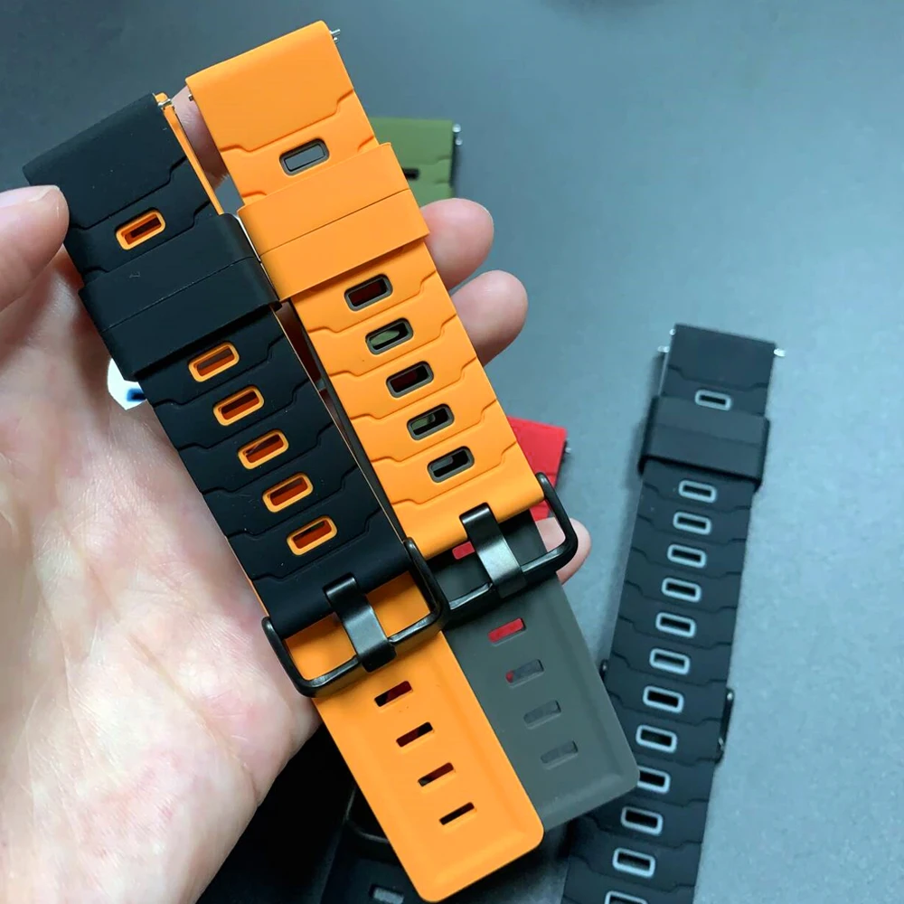 Correa de silicona de 22mm para TicWatch GTW/GTH 2/Pro 2021/E2 S2, pulseras para hombres y mujeres para TicWatch Pro 3 Ultra LTE, pulsera deportiva GPS - imagen 4