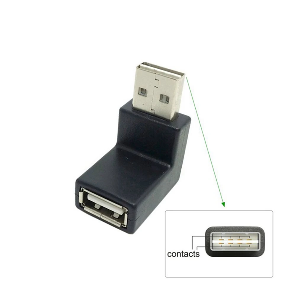 Conector adaptador macho hembra USB 2,0 A de 90 grados con ángulo izquierdo/derecho/abajo/arriba para PC portátil, durabilidad y rendimiento estable - imagen 4