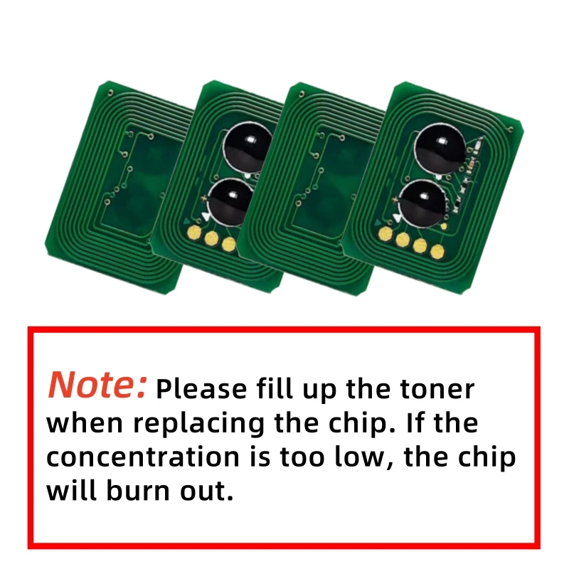 Chip de 8 Uds para cartucho de tóner OKI C610 C610dn 44315304 44315303 44315302 44315301   EE.UU.; 44315308 44315307 44315306 44315305   UE - imagen 2