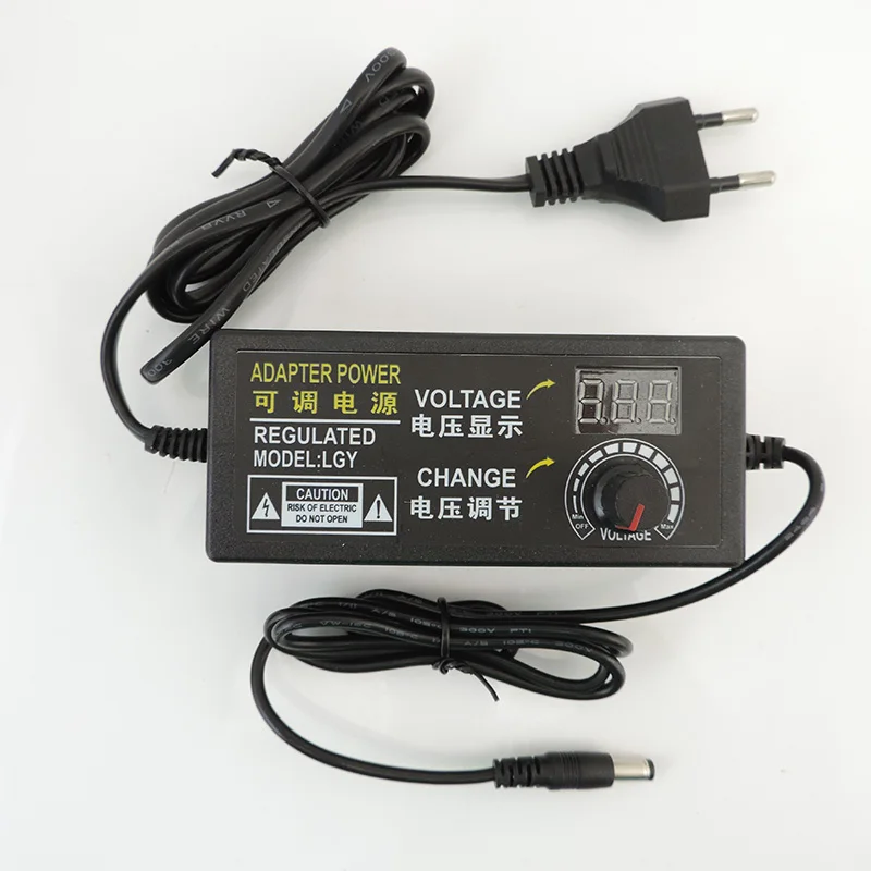 Fuente de alimentación ajustable con pantalla de visualización, adaptador Universal de voltaje regulado, CA, CC, 3V, 5V, 9V, 12V, 24V, 2A, 48W - imagen 3