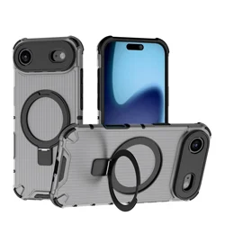 Funda iPhone 17 Air Antigolpes Translúcida con Soporte Metálico