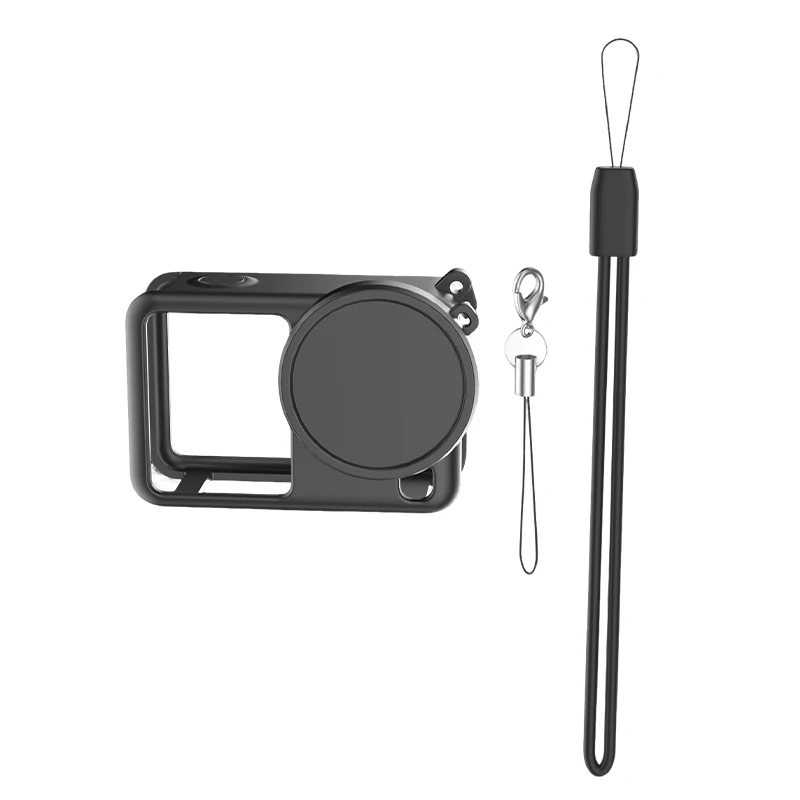 Funda de silicona para cámara DJI OSMO Action 6, funda protectora con cuerda a prueba de pérdidas/correa para muñeca/tapa de lente para DJI Action 6