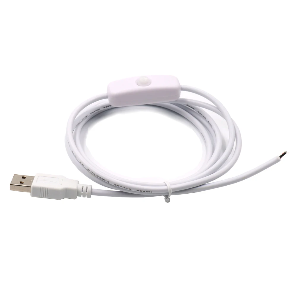 【LANO】nuevo USB 2.0 para abrir con cable de interruptor Micro 1,5 M cargador USB blanco con interruptor 501 Cable USB de encendido/apagado con interruptor