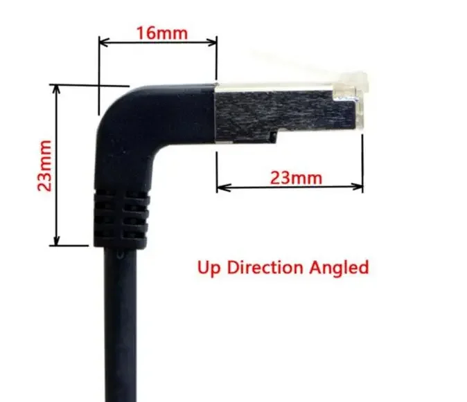 2 codo hacia arriba y hacia arriba en ángulo de 90 grados cat5e 8P8C FTP STP UTP Cat 5e Cable de red Ethernet RJ45 Lan Cable de conexión 0,4 m 1m 2m 3m 5m ángulo - imagen 2