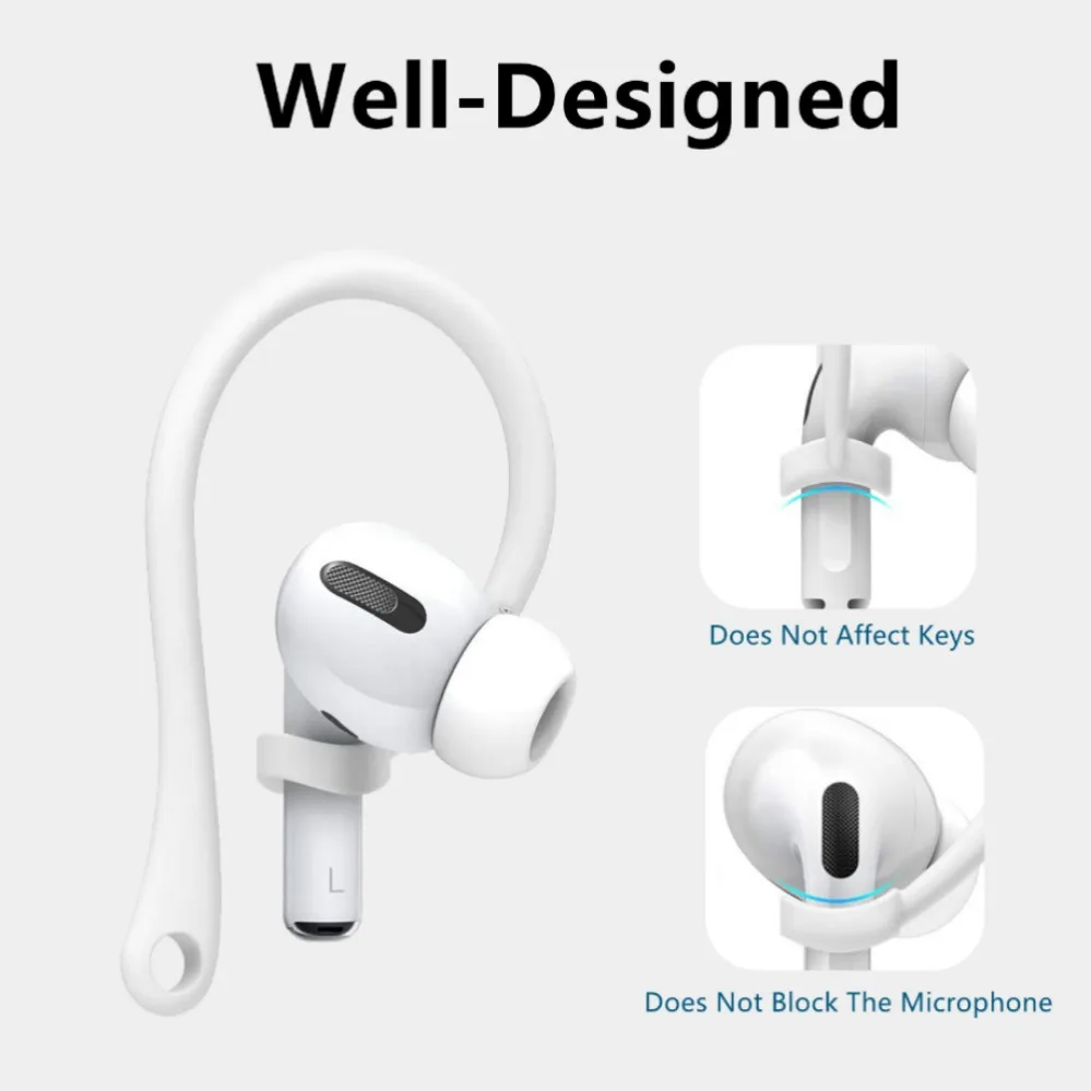 Ganchos de silicona para las orejas para Apple Air Pods Pro2, accesorios anticaída, soporte para auriculares Bluetooth para Airpods 1, 2, 3 Pro, ganchos para las orejas deportivos - imagen 5