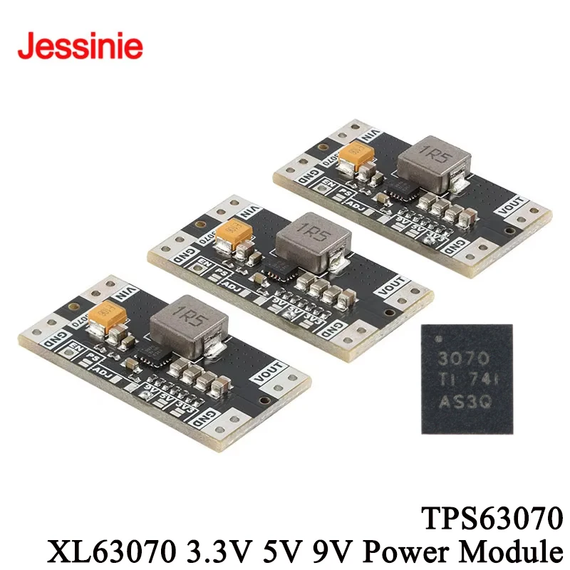 2 uds/1 unidad XL63070 TPS63070 DC módulo reductor de potencia automático 3,3 V 5V 9V estabilización de voltaje de litio de baja ondulación