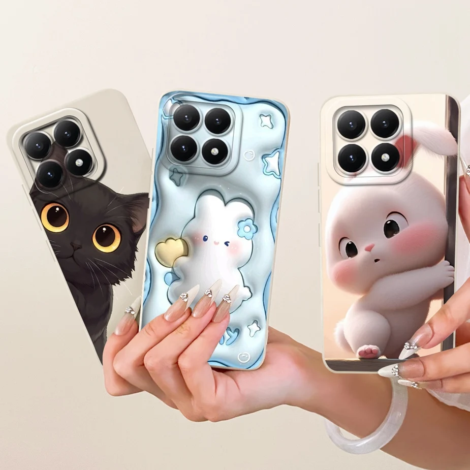 Para Xiaomi 15T Pro funda Mi15T 5G lindo gato conejo cubierta de dibujos animados a prueba de golpes funda de teléfono para Xiaomi Mi 15T Pro 15TPro 5G Fundas suaves