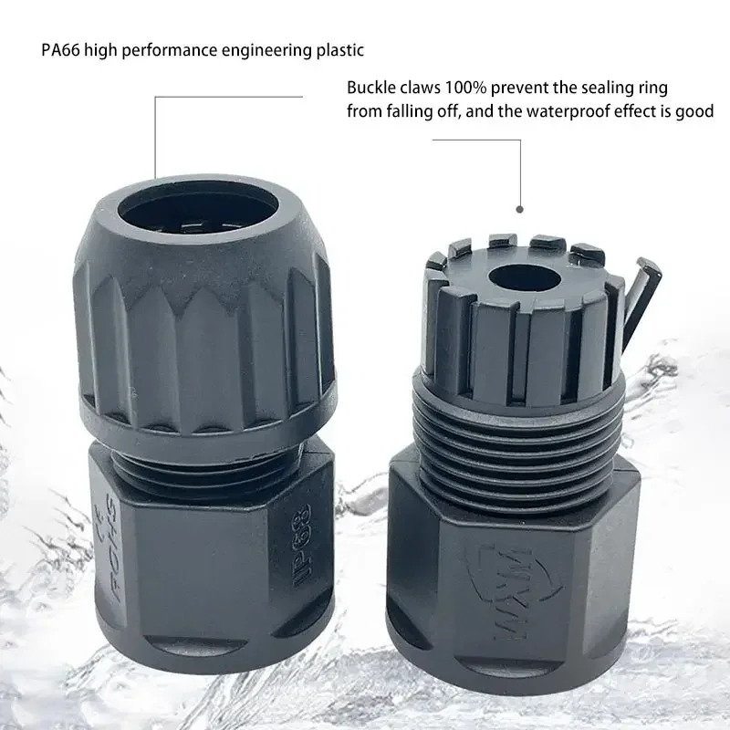 Conector impermeable de red RJ45 8P8C enchufe de red recto 1.5A 125V rj45 conectores de red de comunicación de datos IP68 - imagen 4