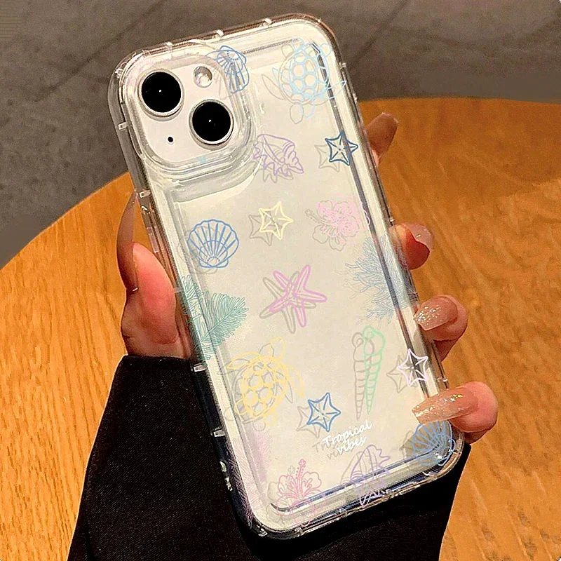 Funda de teléfono transparente suave para IPhone 17 16 15 14 13 12 11 15 16 Plus Pro Max 16e 17Air Ocean Life Theme cubierta transparente a prueba de golpes - imagen 5