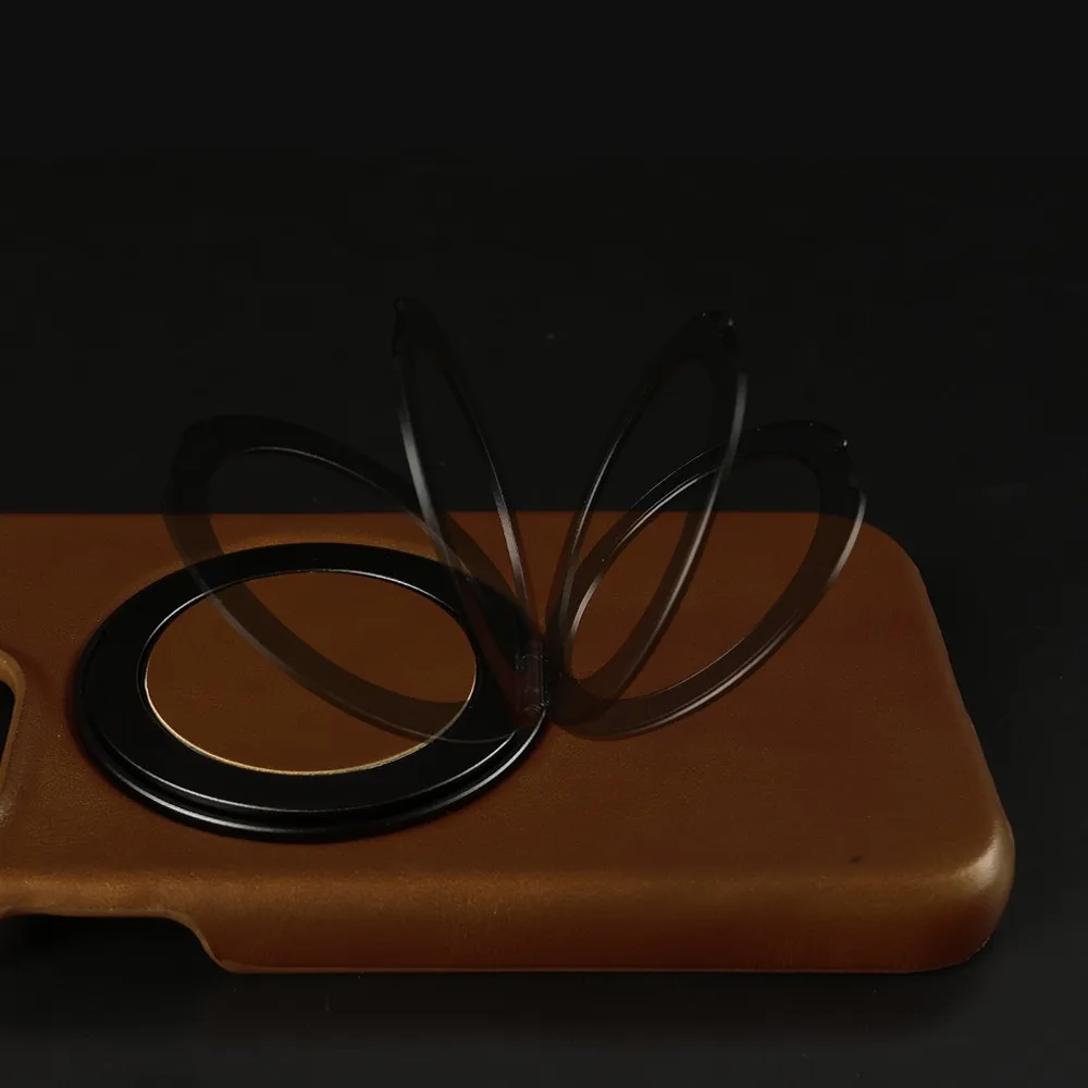 Funda de cuero genuino con soporte magnético giratorio de 360 ° para iphone, carcasa trasera de carga Magsafe para iphone 15 Pro Max, 16Pro, 14Pro, 13, 12, 11 - imagen 5