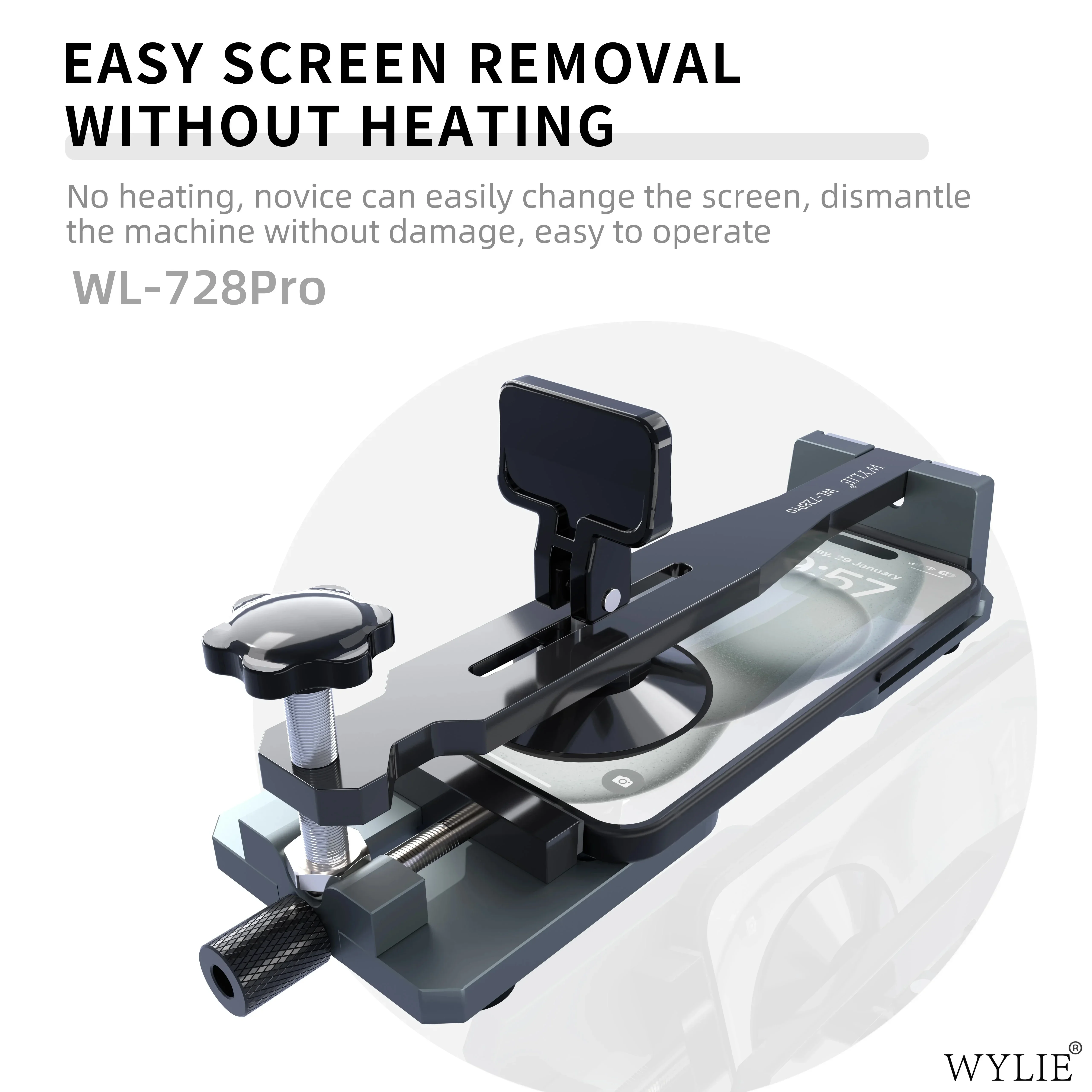 WYLIE WL-728 Pro separador de desmontaje de pantalla LCD teléfono móvil pantalla de calefacción libre herramientas de reparación de accesorios de sujeción de extracción rápida - imagen 5