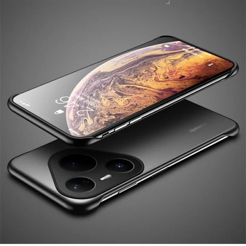 Para Pura 80 Pro Plus funda translúcida sin marco para Huawei Pura 80 Ultra 80pro mate PC protección dura cubierta de cordón de anillo fino - imagen 3