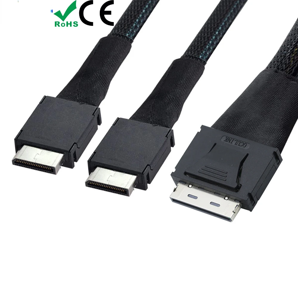 Cable de datos activo PCI-E ultra Port Oculink PCIe pci-express, SFF-8611 8i a Dual 2X Oculink SFF-8611 4i pci-express - imagen 5