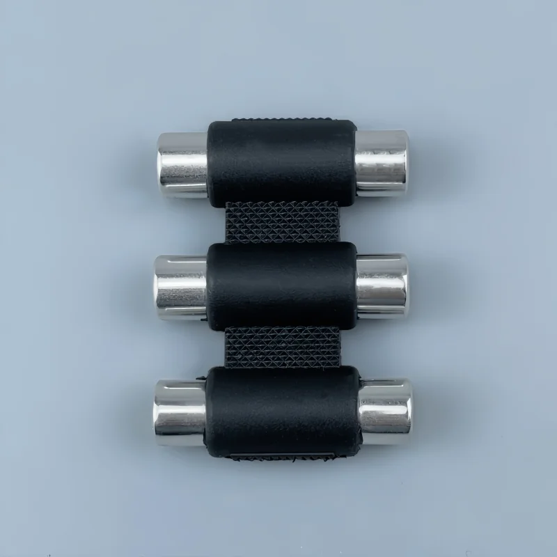 Conector hembra a hembra de loto chapado en oro de tres filas, acoplador Av de Audio y vídeo recto Rca de tres conexiones, 1/2/3 Uds. - imagen 2