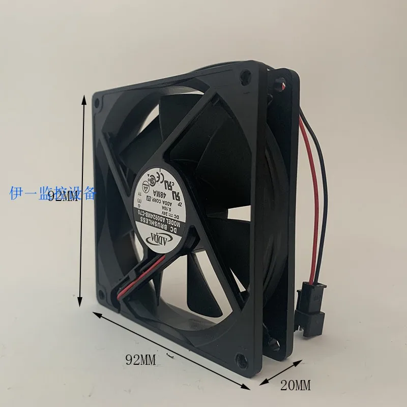 AD0924MB-A70GL-ventilador ADDA 9025 DC, 24V, 0.1A, 90mm, silencioso, fuente de alimentación - imagen 3