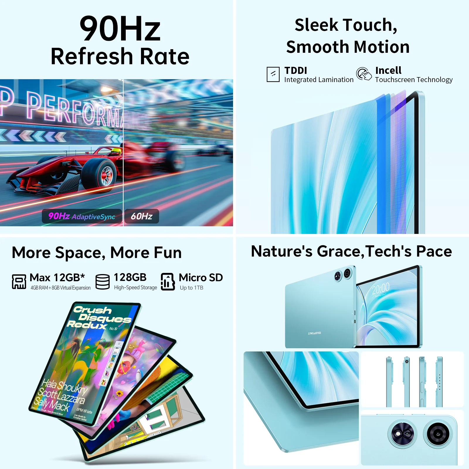 Teclast P50 Case Android 15 Tableta 11" 90Hz Máx 12GB (4GB+8GB Expansión) Ram 128 GB ROM T606 8-Core WideVine L1 7000MAH Tipo-C - imagen 5