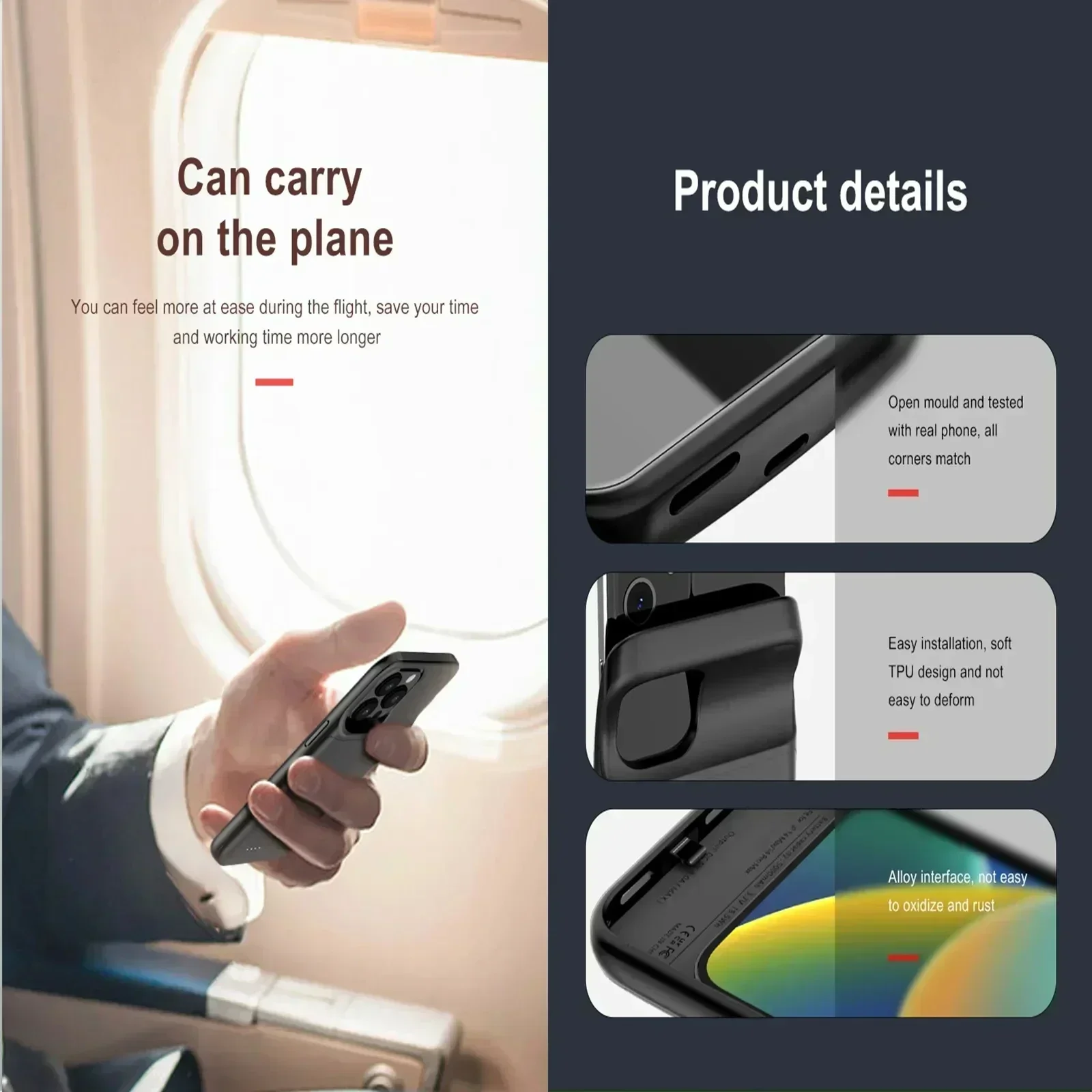 Funda de cargador de batería para Iphone 14 Plus, 15 Pro, 12 Pro Max, 11 Pro, X, XS, XR, XS Max, 6, 6S, 7, 8 Plus, 10000Mah - imagen 4