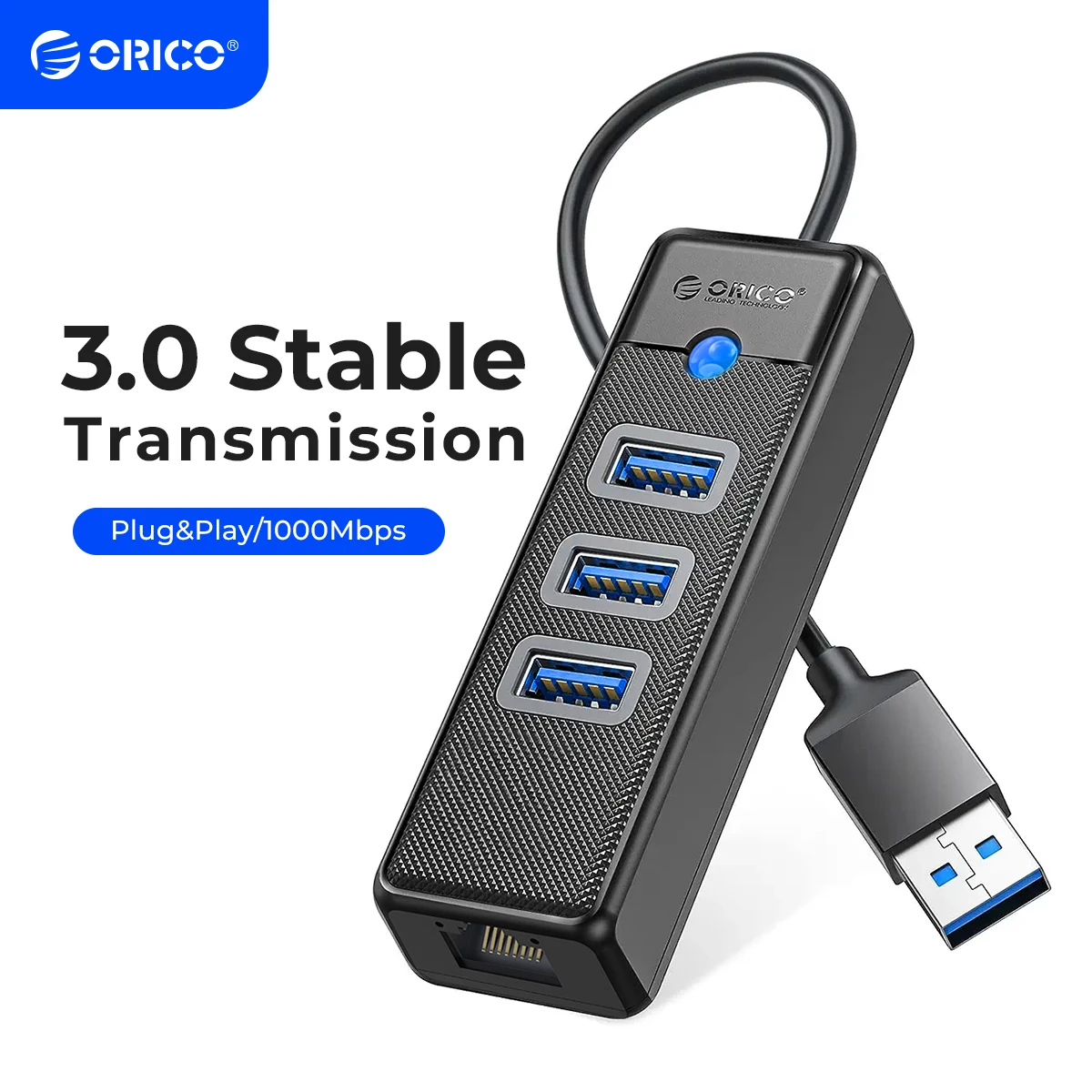ORICO Adaptador USB Ethernet Gigabit Hub RJ45 para Laptop