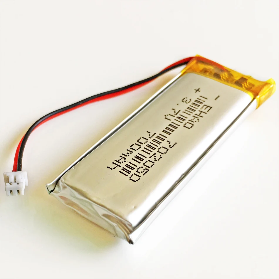 Batería recargable LiPo de polímero de litio de 3,7 V 700 mAh 702050   +JST 1,25 mm enchufe de 2 pines para auriculares Mp3 DVD E-book cámara Bluetooth - imagen 5