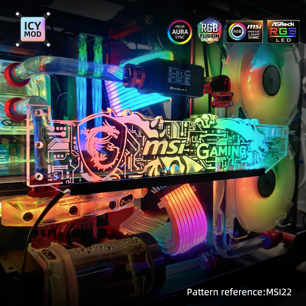 Soporte RGB VGA personalizado ARGB soporte GPU Horizontal soporte de tarjeta de vídeo soporte de gráficos personalizable AURA DIY PC enfriador de agua CPU - imagen 3