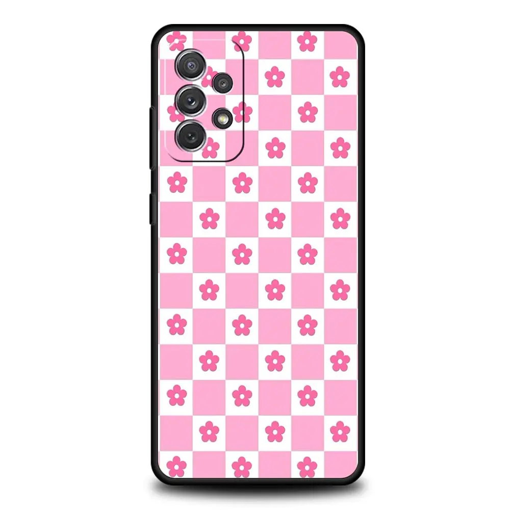 Funda de teléfono con rejilla rosa para Samsung A51 A71 A21S A17 A11 A15 A25 A31 A41 A23 A33 A53 A73 A07 A03S A05S A13 A35 A55 5G - imagen 5