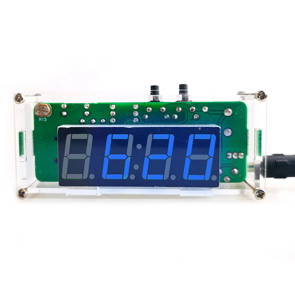 Kit de reloj electrónico 51 microordenador de un solo Chip pantalla de fecha de temperatura controlada por luz LED para electrónica de aprendizaje DIY - imagen 3