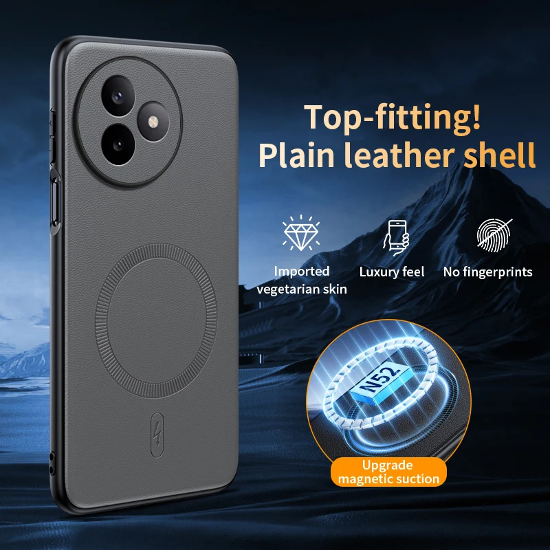 Para Redmi K80 Ultra funda protectora de cuero magnética para Redmi K80 Ultra alta calidad antihuellas antideslizante PC + TPU - imagen 5