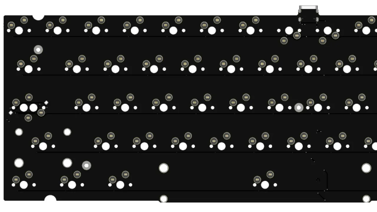 Kohaku 65PCB cableado monomodo intercambio en caliente compatible con VIA 1,6mm sin ranura accesorios de teclado mecánico de oficina para juegos personalizados - imagen 4