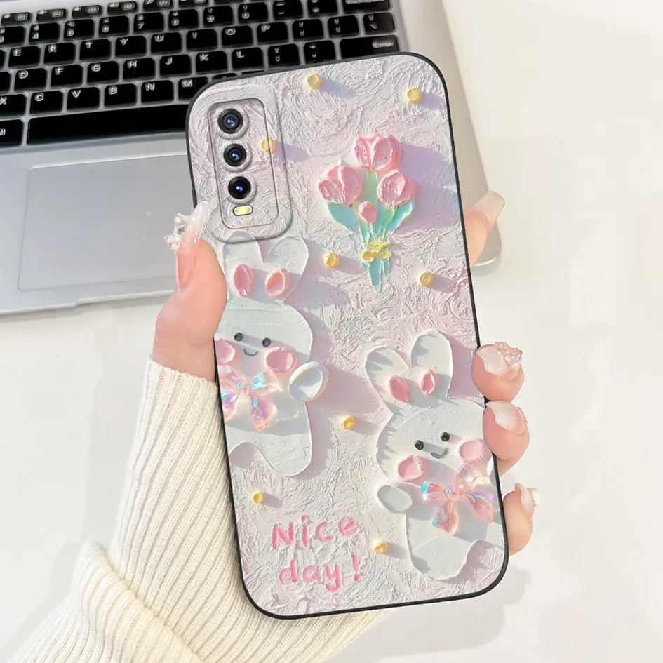 Para Vivo Y20 Y20i Y20s Funda V2043 V2027 V2029 Linda Funda trasera de dibujos animados de Panda Funda de silicona suave en Vivo Y11s Y12s Y12a Protector - imagen 4