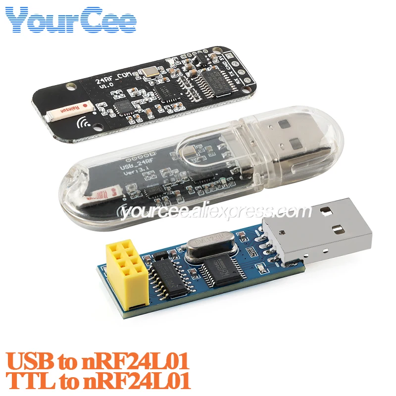 2 uds/1 unidad USB/TTL a nRF24L01 módulo de puerto serie inalámbrico comunicación transmisión de datos desarrollo de control remoto