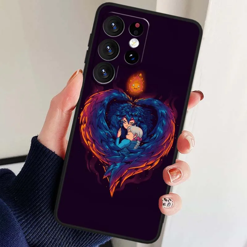 Castillo de corte Anime para Samsung Galaxy S25 S24 S23 S22 S21 S20 S10 S9 S8 FE Lite Ultra Plus 5G funda de teléfono negra - imagen 5