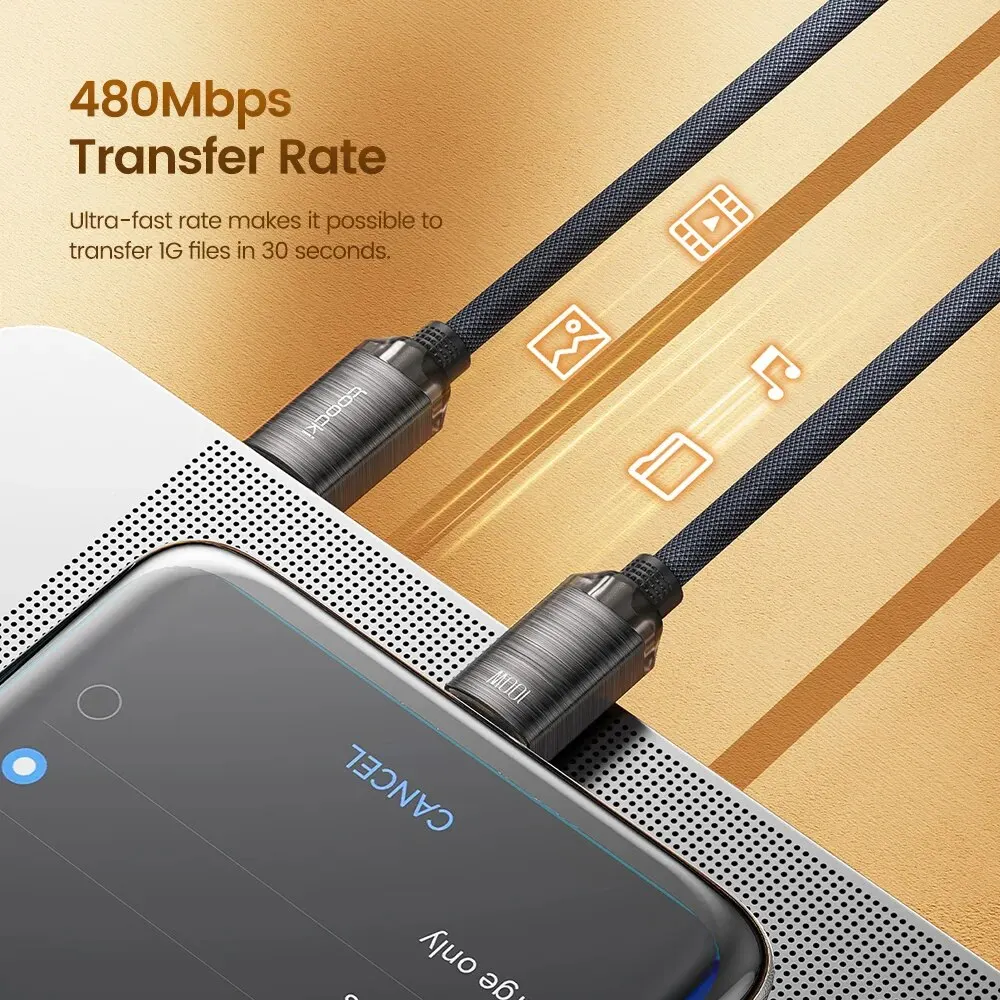 Toocki Cable USB tipo C a tipo C 100W carga rápida para iPhone 15 Pro Max MacBook Samsung Galaxy Huawei Xiaomi Oneplus POCO - imagen 3