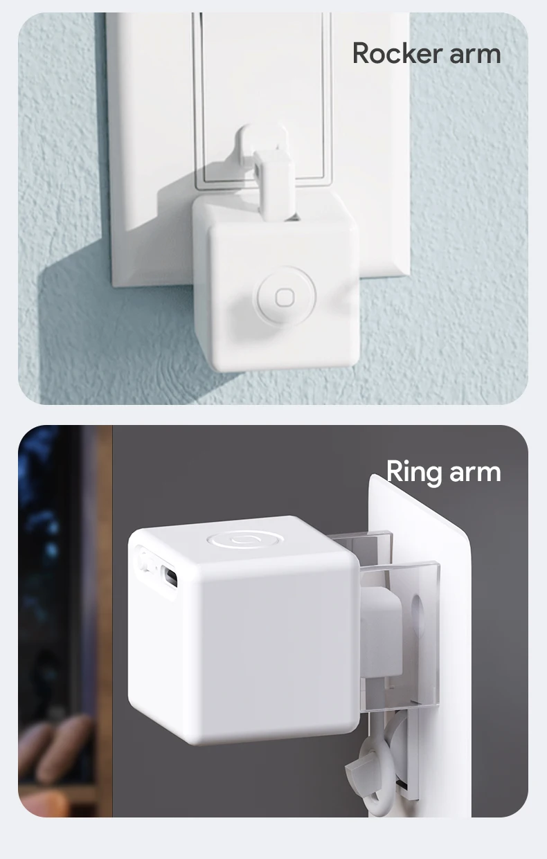 Una caja blanca con un cordón colgando de ella está etiquetada como balancín