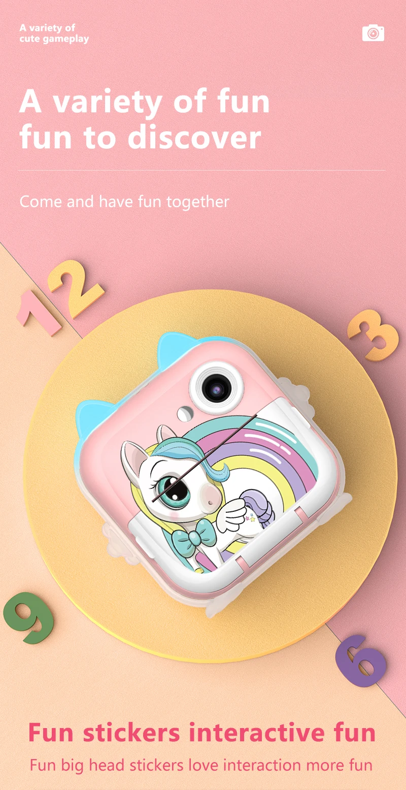 Nueva Mini cámara Digital para niños, pantalla de impresión instantánea, fotografía, vídeo, papel térmico, Bluetooth, HD, salida de puerta, regalos de cumpleaños para niños - imagen 4