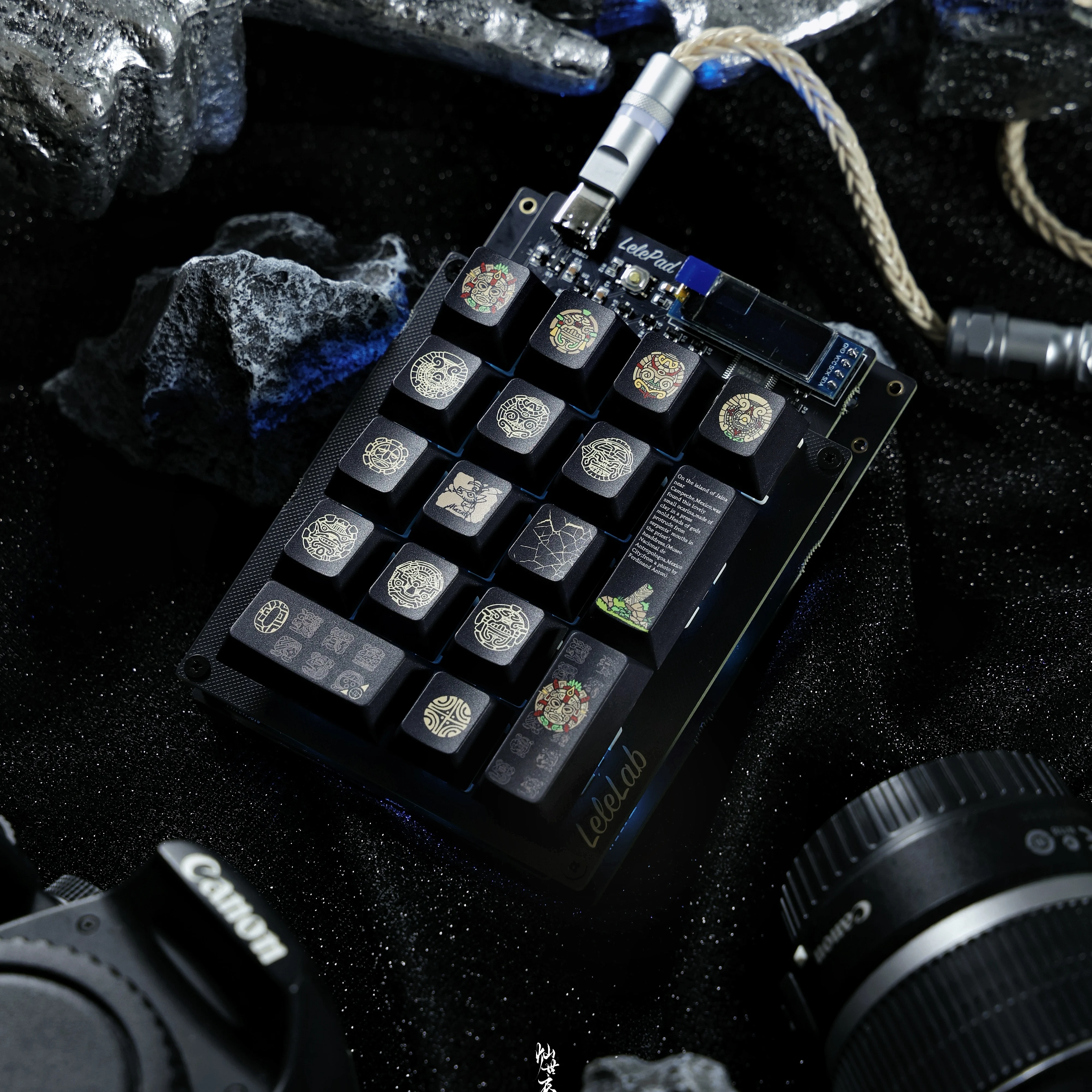 Lelelab-teclado mecánico Macropad, teclado numérico intercambiable en caliente, pantalla de montaje en placa RGB, teclado pequeño - imagen 3