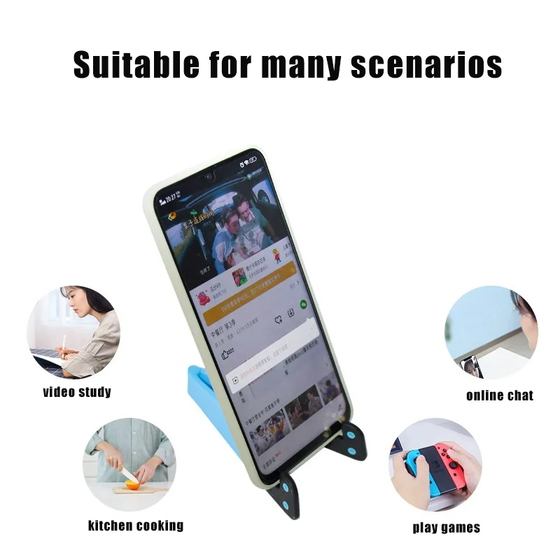 Soporte plegable para teléfono de escritorio, soporte de montaje para teléfono móvil ABS en forma de V para tableta, soporte de cabecera perezoso de escritorio ajustable - imagen 5