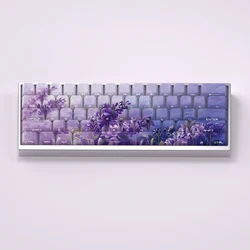 Ajazz AULA F75 Teclas PBT Perfil Cherry Flores Wisteria – Luz Púrpura