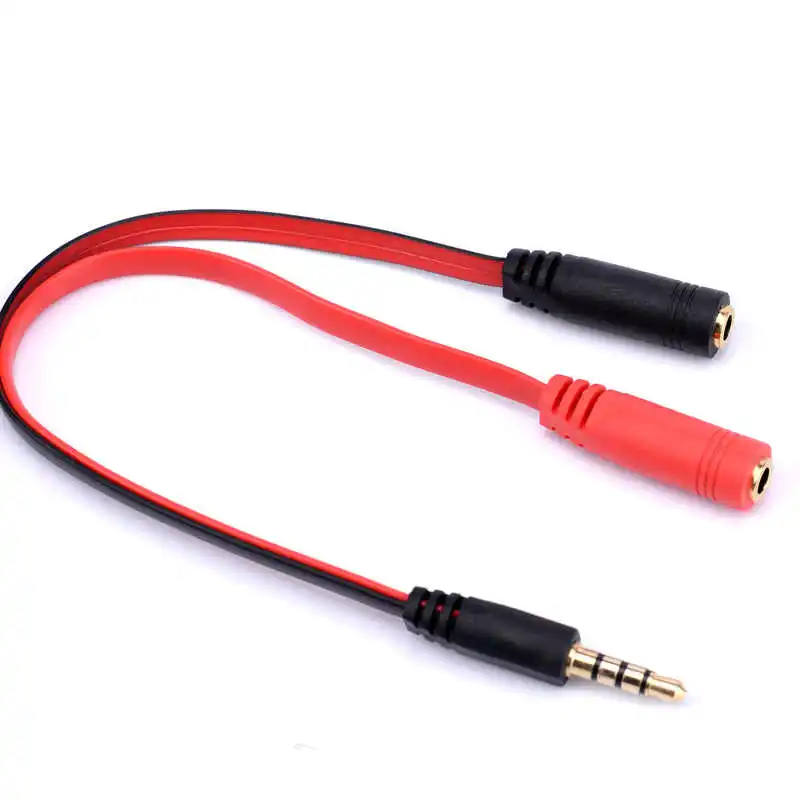 Auriculares de teléfono portátiles de 1 a 2 secciones, auriculares de computadora, micrófono externo, Cable de conversión de Karaoke, alta calidad de sonido - imagen 4