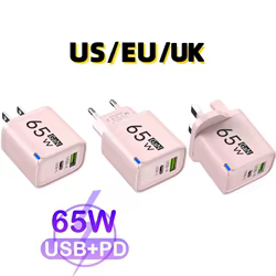 Cargadores GaN de 65W, cargador USB C de carga rápida 3,0 tipo C, carga rápida para iPhone 15 16 Pro Max Samsung S24 Xiaomi 14 15
